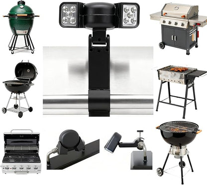 Fafeicy LED BBQ Light 360 Degree Rotatable Grill Handle Attachable Spotlight with 10 F5 Chips and Touch Switch for Outdoor Barbecue Camping Lighting