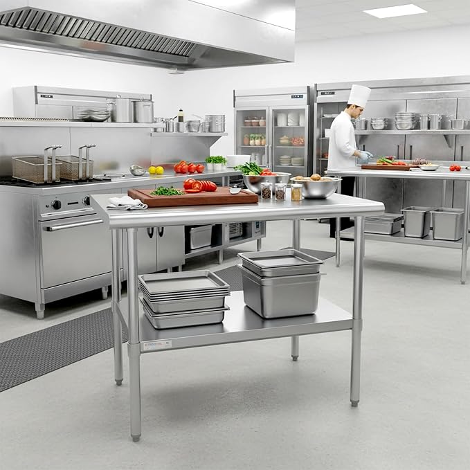 STABLEINK Stainless Steel Table with Undershelf 36x30 Inches 3ft for Prep | NSF Certified Heavy Duty Metal Work Table Workbench for Commercial Kitchen Restaurant Hotel Laundry Garage Chef Homemaker