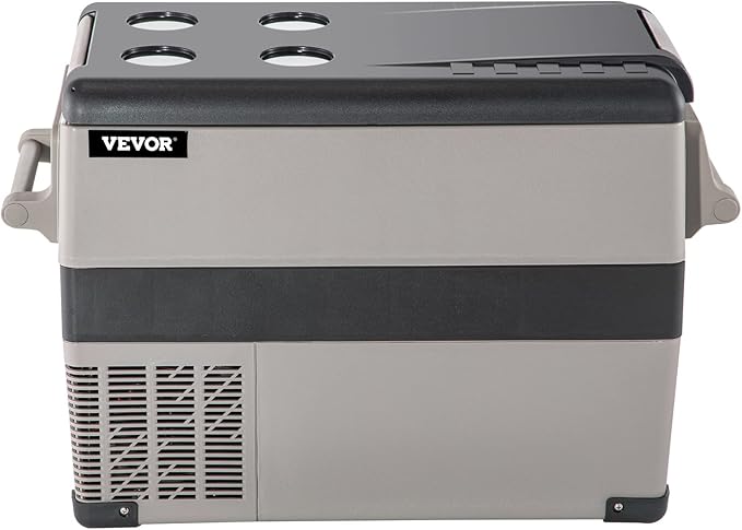 VEVOR 12 Volt Refrigerator, 48 Quart (45L) Fast Cooling Car Fridge, Portable Freezer with App Control (-4℉~68℉), 12/24v DC & 110-240v AC for Travel, Truck, Camping and Home Use, Black
