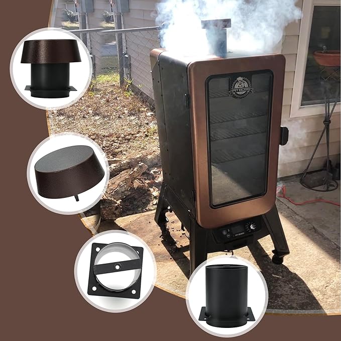 Pellet Grill Chimney Replacement Parts for Pit Boss Smoker 77550 77700, Grill Smoke Stack for Pit Boss 3/5/7 Series Vertical Pellet, Smoker Adapter Replacements for Pit Boss Grill Smoke Stack