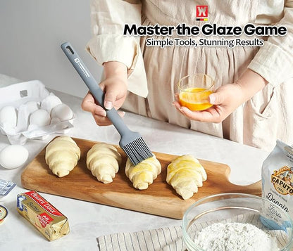 Wagensteiger Dark Gray Cooking Brush: Heat Resistant Food Grade Silicone, Non-stick Cookware Safe, Silicone Pastry & basting Brush, Flexible Bristle Design (10.63inch x 1.97inch)