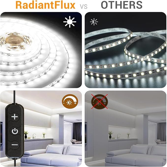 Led Strip Lights 65 ft for Living Room, 1200 Leds DIY Home Decor for House Warming Super Bright LED Tape Rope Lights for Kitchen, Vanity Mirror, Flexible LED Light Strips for christmas decor