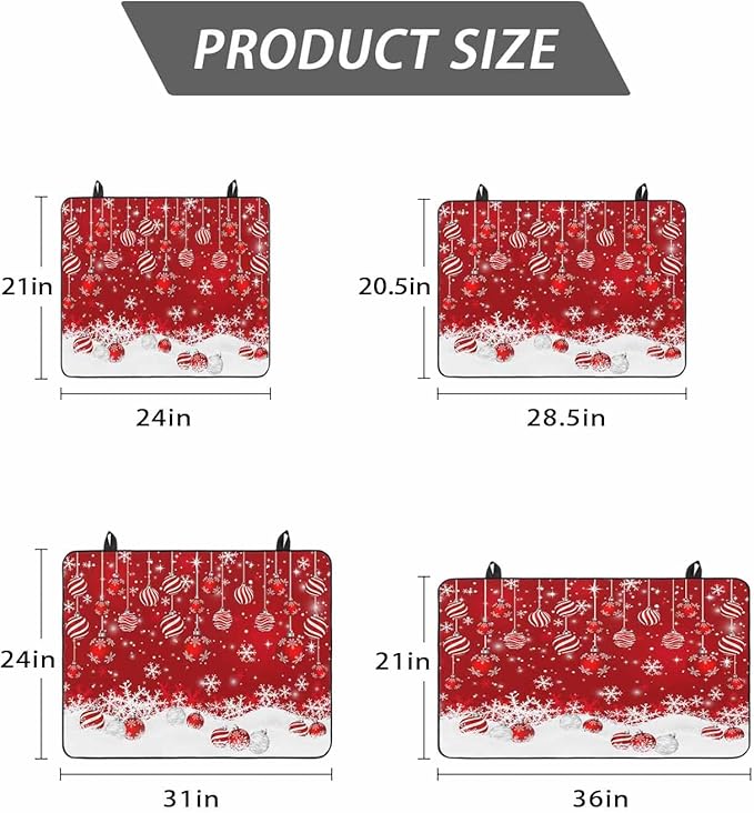 Stove Top Covers for Electric Stove 24x21 Inches,Christmas HeatResistant Glass Cooktop Protector,Red Merry Xmas Glitter Sparkle Bokeh Snowflake Winter Ceramic Stovetop Countertop Covers Mat,Oven Cover