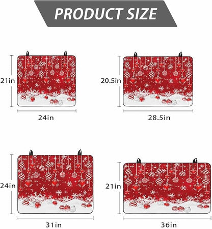 Stove Top Covers for Electric Stove 24x21 Inches,Christmas HeatResistant Glass Cooktop Protector,Red Merry Xmas Glitter Sparkle Bokeh Snowflake Winter Ceramic Stovetop Countertop Covers Mat,Oven Cover