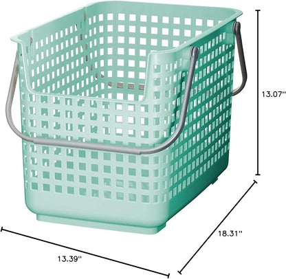 Like-it │SCB-6 │Daily use inside or outside. Movable handles make it easy to carry around. | Portable large basket for kitchen, laundry and kids room. | 18.7 x 12.2 x 15.47" | Mint blue | 10.57 gal