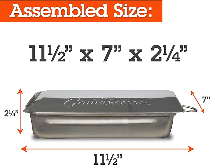 Camerons Indoor Outdoor Stovetop Smoker - Stainless Steel Barbecue Smoker Box w/Oak Wood Chips & Recipes - Works On Any Stovetop or BBQ Grill for Smoking Meats - Grilling Gift for Father's Day