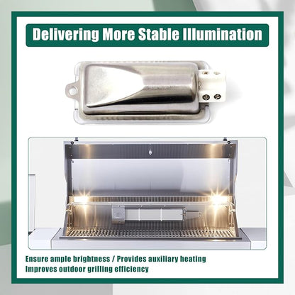 YUXIVCNE 8A37000038 Halogen Grill Light Assembly Replacement for Mont Alpi Outdoor Island Kitchens Grills MAi805 MABi805 MAi400 Lamp and Built-in Barbecue Grilling Rack Lighting Fixtures, 2Pcs