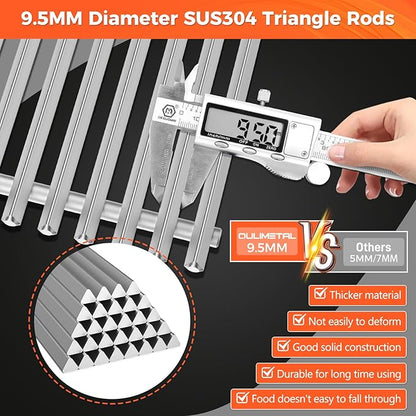 9.5MM 17.5" Grill Grates for Weber Spirit 300 & GS4 Spirit II 300 Series, SUS304 Grill Parts for Weber Spirit E 310 S-310 E/S-320 E/S-330, Genesis Silver B/C, Genesis Gold B/C Grills, 7638 7639