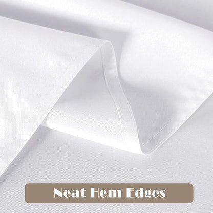 sancua 6 Pack White Tablecloth 60 x 84 Inch, Rectangle Table Cloth for 4ft Tables - Stain and Wrinkle Resistant Washable Polyester Table Cover for Dining Wedding Banquet Party Buffet Restaurant