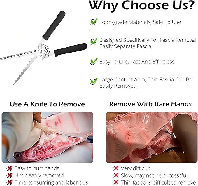 Rib Membrane Removal Tool, BBQ Rib Skinner, Thickened Stainless Steel Rib Membrane Remover, Ergonomic Design for Effortless BBQ Rib Preparation (Black)