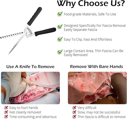 Rib Membrane Removal Tool, BBQ Rib Skinner, Thickened Stainless Steel Rib Membrane Remover, Ergonomic Design for Effortless BBQ Rib Preparation (Black)
