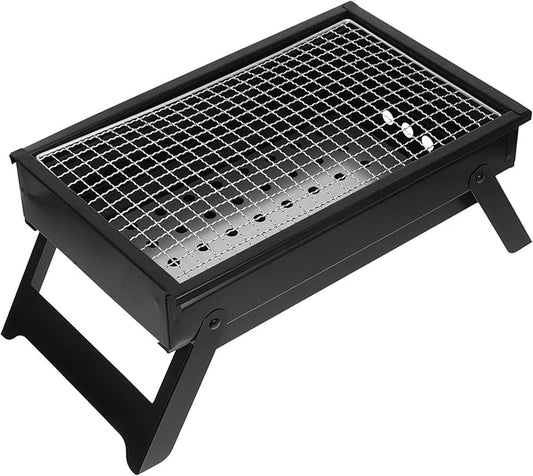 DOITOOL Portable Foldable Charcoal Grill Small Outdoor Bbq Grill for Camping and Backyard Use with Thickened Medium Size Pull-out Charcoal Tray, Suitable for 1-3 People