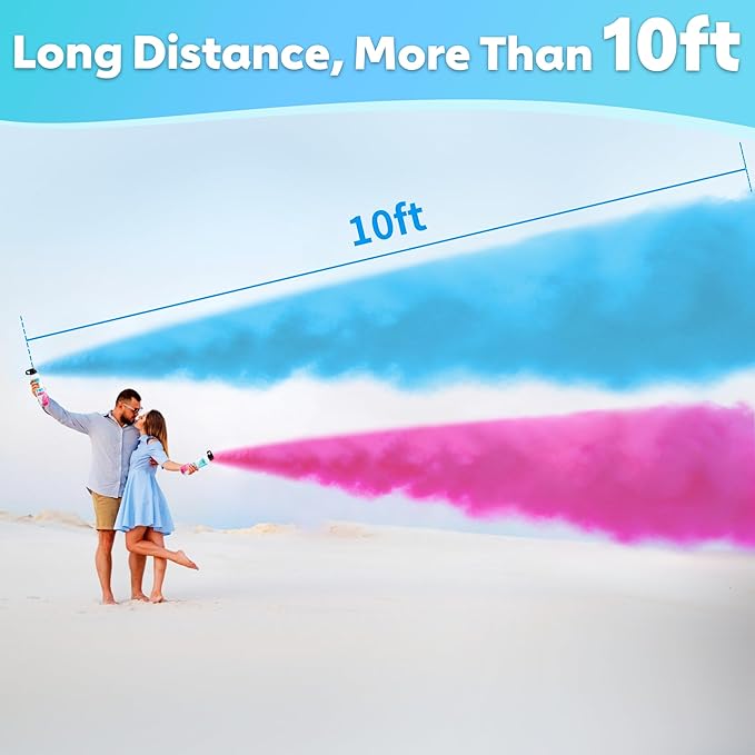 Large Gender Reveal Fire Extinguisher Set for Newborn Baby, 4Pcs Blue Gender Reveal Smoke Bombs, Biodegradable Color Blaster for Cool Gender Reveal Ideas, Confetti Power Cannon Shooter Party Supplies