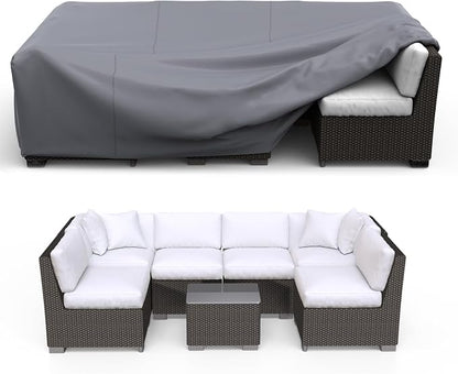 Waterproof Outdoor Patio Furniture Covers 102"L×74"W×28"H Grey | Rain, Dust & UV Protection; Heavy-duty Oxford Resists Tears & Fading; Keeps Dining Tables & Chair Sets Dry on Patio & Deck