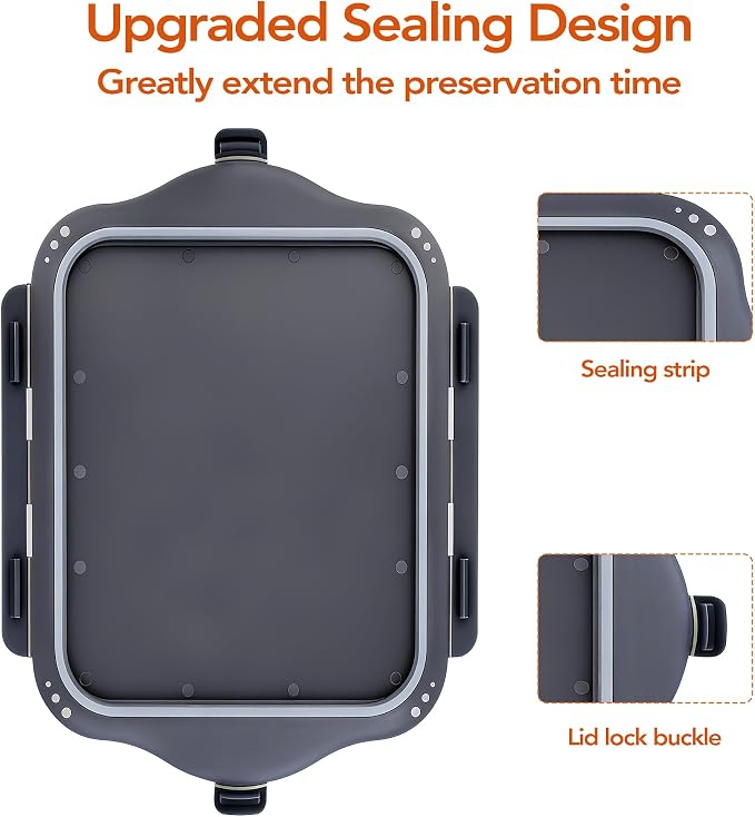 QiMH Collapsible BBQ Prep Tub, Picnic Basket with Lid Foldable Dish Basin, Washing and Draining Veggies Fruits, Food Grade Portable Cutting Board for Camping, Traveling, and Kitchen