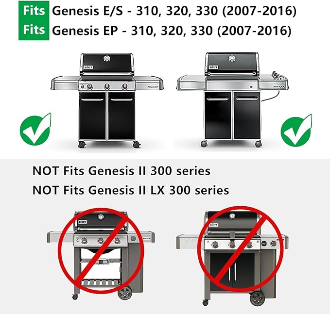 Hongso 7MM 304 Stainless Steel Grill Grates for Weber Genesis 300 Series, Cooking Grids 19.5 Inch for Genesis E310 E320 E330 S310 S320 S330 EP310 EP320 EP330 Grills, Replacement Parts for 7524 7528
