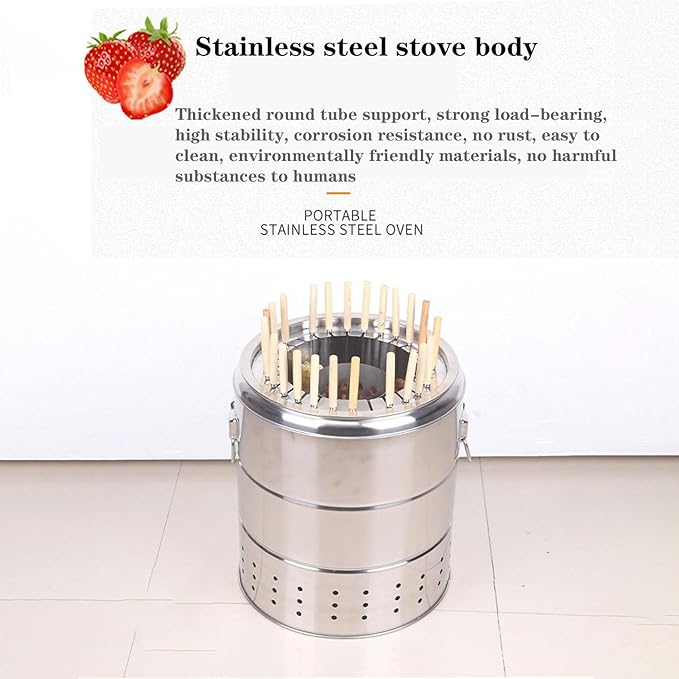 Portable charcoal grill, can be fried, can be grilled, double insulation, prevent burns, easy to clean, 39 * 43cm (A)