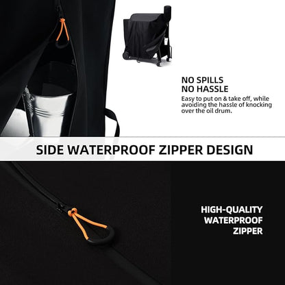 Pellet Grill Cover for Traeger Pro 34/780 Series with Waterproof Zipper, 600D UV Resistant & Rip-Proof Smoker Fabric, Full-Length Grill Accessories for Texas 34, for Z Grills 700 and More (Cover Only)