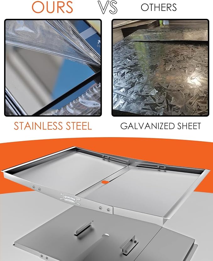 Universal Grease Tray with Catch Pan, Dyna Glo Grill Replacement Parts | Stainless Steel Adjustable Drip Pan Fits 4/5 Burner Nexgrill 720-0888 720-0888S Charbroil Expert Grill 24"-30" size
