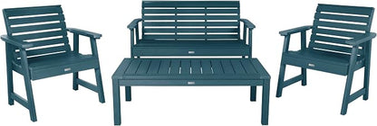 highwood Weatherly 4-Piece Garden Conversation Set, Nantucket Blue