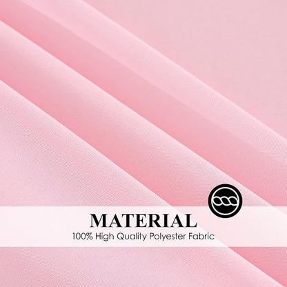 2 Pack Pink Round Tablecloths 120 Inch for Dining Tables | Washable Decorative Linen Polyester Table Cover for Banquets Buffets Parties and Weddings