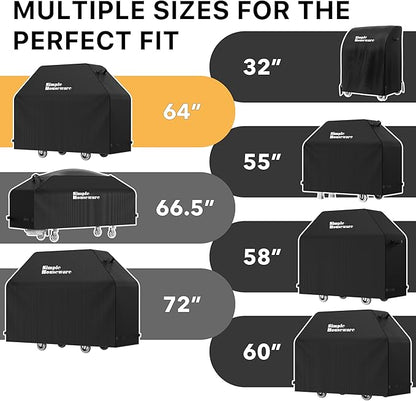 Simple Houseware 64 in. Heavy-Duty BBQ Gas Grill Cover, 600D Polyester Waterproof, Weather-Resistant