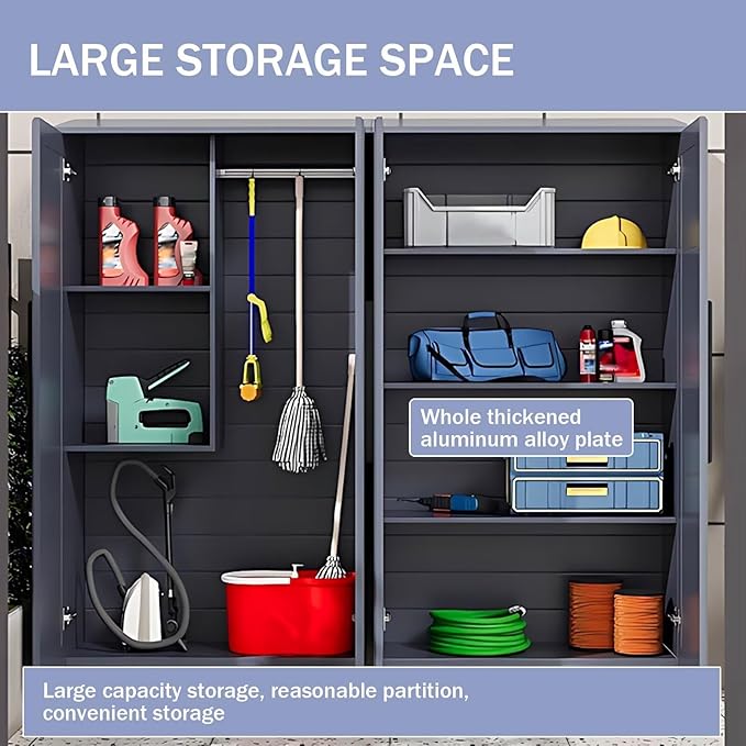 Outdoor Kitchen Cabinet - Cabinet with Countertop Includes Modern Grey Design,Durable Outdoor Storage Unit Includes Vertical Handle & Line Design(72.44IN)