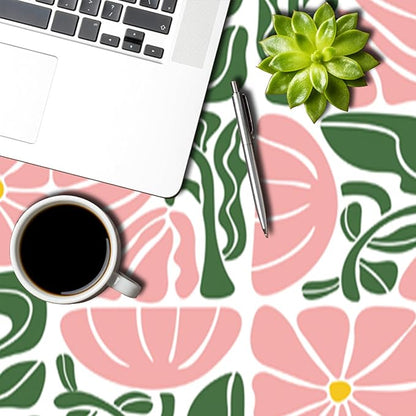 Green Pink Abstract Flowers Round Tablecloth Seasonal Paisley Circle Table Cloth Perfect for Spring Home Decor Indoor Outdoor Washable Wrinkle Free Table Cover for Picnic Camping 60x60 Inch