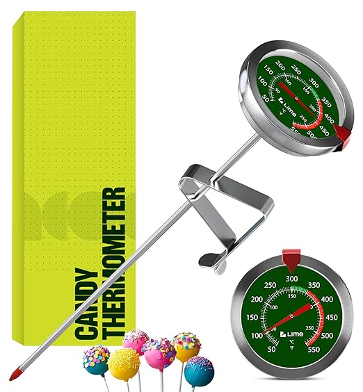 CRAFT911 Candy Thermometer with Pot Clip - Deep Fry Oil Thermometer for Frying and Candle Making (Green)