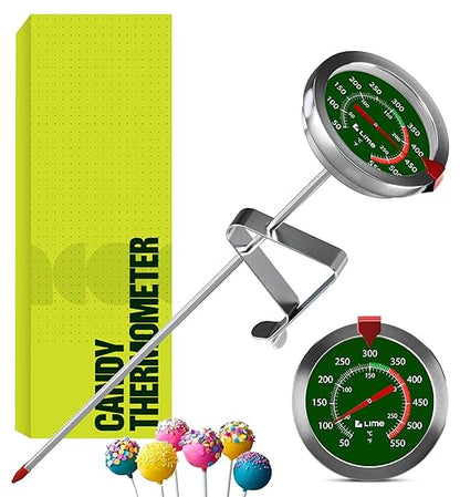 CRAFT911 Candy Thermometer with Pot Clip - Deep Fry Oil Thermometer for Frying and Candle Making (Green)