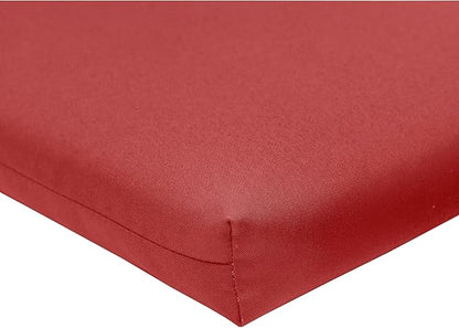 QILLOWAY Outdoor Indoor Chair Pads,Seat Cushions, Square Foam Dining Chair Patio Cushion Set of 4, All Weather, 17" Lx17 Wx3 D (RED)