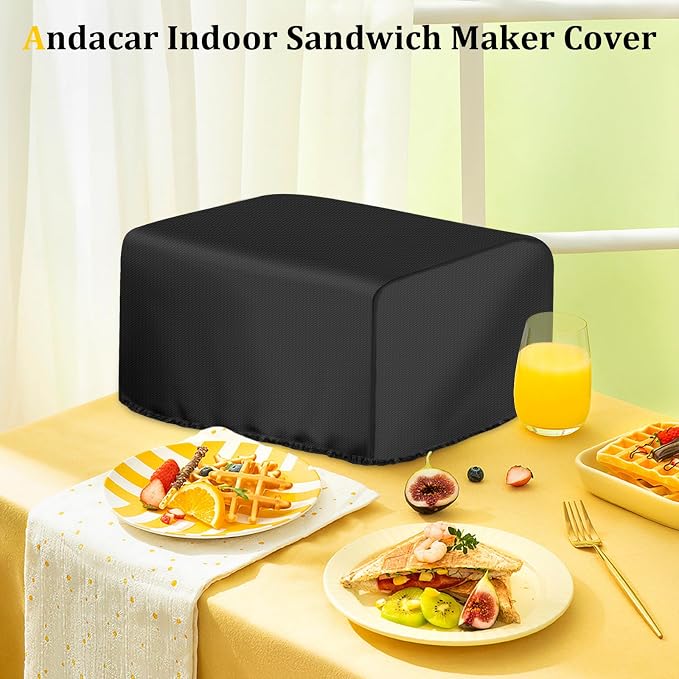 Panini Press Cover for Cuisinart Panini Press GR-4NP1 | Waterproof Sandwich Maker Cover Indoor Grill 5-in-1 Stainless Steel Griddler Covers - 14" L×13" W×7" H, Black