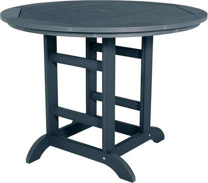 Highwood AD-CNA48-FBE Hamilton 5 Piece Round Counter Height Dining Set, Federal Blue