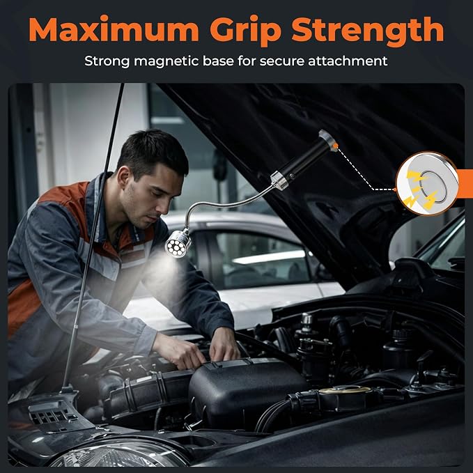 Griddle Buddy Night Chef Magnetic Grill Light - 9 Ultra-Bright LED for Barbecue, 360° Flexible Gooseneck, Water & Heat Resistant Grill Lights for Outdoor Grill Fits Most Grills - Gift for Men Dad