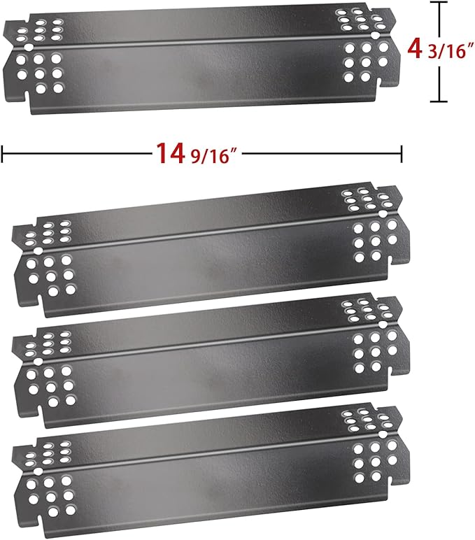 Hongso 14 9/16 Inch Replacement Flame Tamers for Nexgrill 4-Burner Grills, Compatible with Models 720-0830H, 720-0830X, 720-0925P, 720-0789H, 720-0830D & Grillmaster 720-0697