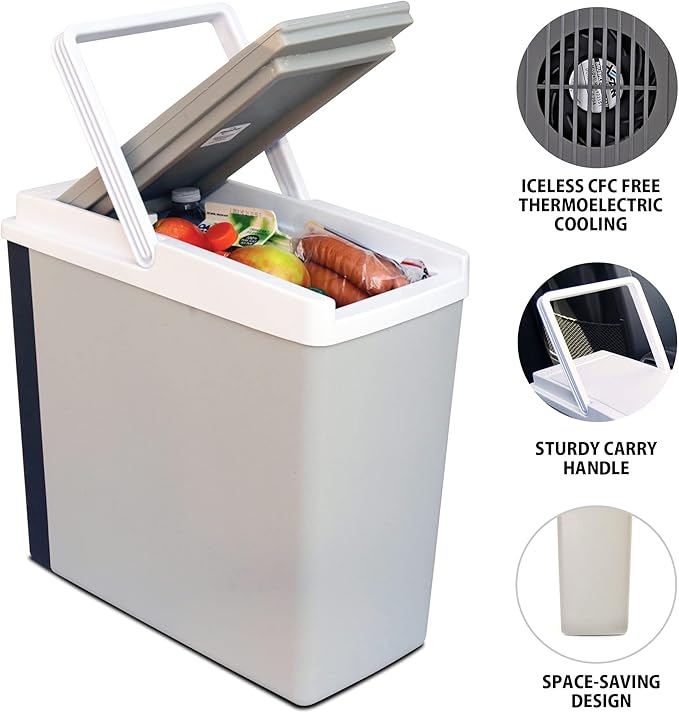 Koolatron 12V Iceless Cooler & Warmer – Portable 18 qt Electric Cooler/Nevera Portátil Eléctrica for Car Truck Camper Boat Hard Sided Mini Fridge for Camping Picnic Travel Lunch Food Drinks Office