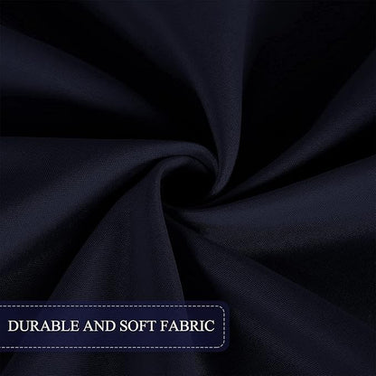 SARAFLORA Outdoor and Indoor Tablecloth -60 inch Round Navy, Wrinkle Free Washable Waterproof Table Cloth with Umbrella Hole and Zipper Round Table Cover for Spring/Summer/Patio/Picnic/BBQS/Party