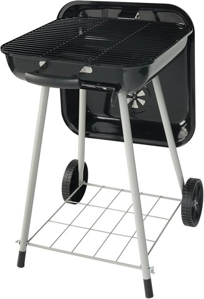 17.5 Inch Charcoal Grill with Wheels, Black - 302 Sq.In Cooking Surface, Porcelain Coated Outdoor Grill for Backyard, Patio, Camping, 16 Burger Capacity, Easy Assembly