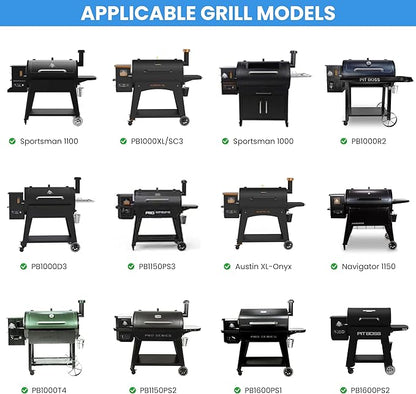 Flame Broiler Slide Cover and Bottom Kit for Pit Boss Pellet Grills, Replacement Heat Deflector for PB1600 PB1150 PB1100 PB1000 PB1100PS1, Flame Broiler Kit Parts for Pit Boss Accessories