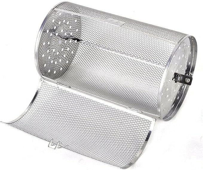 12x23cm Stainless Steel Rotisserie Grill Roaster Drum Dried Baking Coffee Bean Nut Oven Basket BBQ Grill Cage Kit