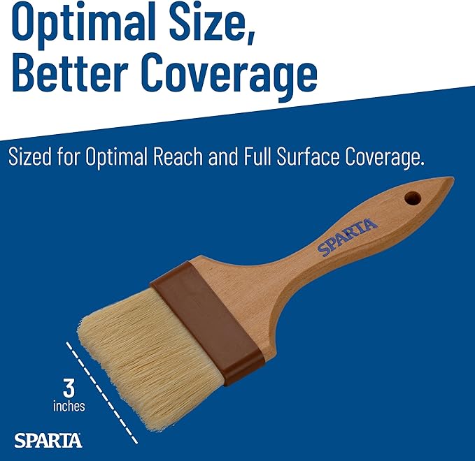 SPARTA Kitchen Basting Brush – 4037500 Basting Brush for Cooking Flat Boar Bristle Brush, Hardwood Handle for Kitchens, Restaurants, Catering, High Heat Food Prep, 3in, Pack of 12