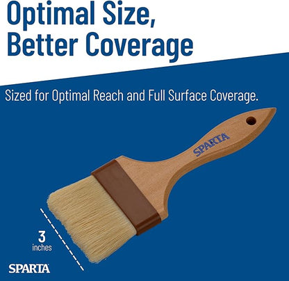 SPARTA Kitchen Basting Brush – 4037500 Basting Brush for Cooking Flat Boar Bristle Brush, Hardwood Handle for Kitchens, Restaurants, Catering, High Heat Food Prep, 3in, Pack of 12