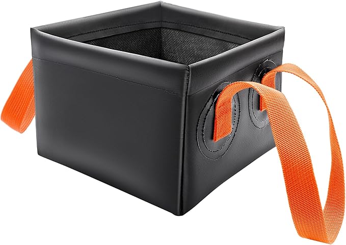 Grill Brush Water Bucket, Collapsible Dunk Tank Grill Brush Bristle Free for Barbecue Cleaner Tank for Steam Grill Brush Cleaning (Orange)