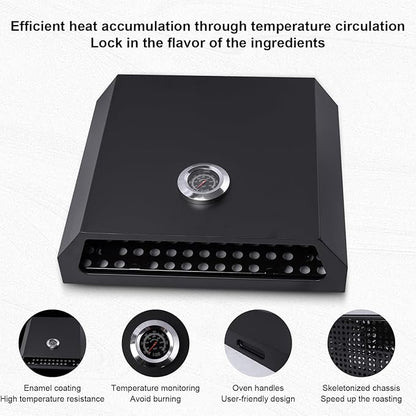 Pizza oven for grill: blackstone pizza oven with Iron baffle, Grill top Pizza grill Built-in Thermometer suitable for Crispy Backyard Homemade Pizza