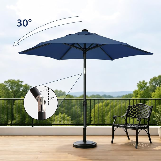 AMMSUN 6FT Patio Umbrella, Outdoor Table Umbrella with Push Button Tilt | UPF50+ Sun Protection and Water-Resistant Fabric, Premium Steel Pole and Ribs, Height-Adjustable and Push-Button Tilt