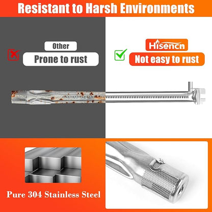 69785 Grill Burner for Weber Spirit I & II & GS4 Spirit II 200 Series, Spirit E-210, E-220, Spirit S-210, S-220 Gas Grills with Up Front Controls, 304 Stainless Steel Weber Grill Parts
