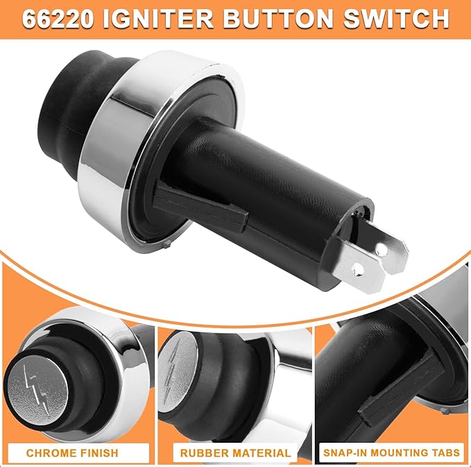 GS4 Igniter Replacement Parts for Weber GS4 Genesis II & Spirit II Grills, 66220 Ignition Button Switch for Weber Grill Genesis 2 Starter Button &Weber Spirit 2 Grill Parts Spirit 2 E210, II E310 etc.