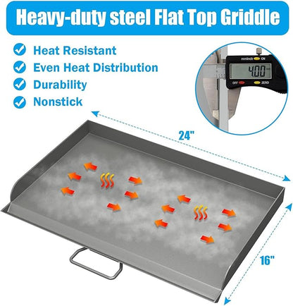 Professional 16x24 in Flat Top Griddle for Camp Chef Tahoe, Expedition 3X,Fry Griddle Accessories for Camp Chef 16" 2 Burners Camp Propane Stove Grill, 1 Carry Bag