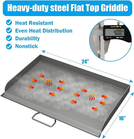 Professional 16x24 in Flat Top Griddle for Camp Chef Tahoe, Expedition 3X,Fry Griddle Accessories for Camp Chef 16" 2 Burners Camp Propane Stove Grill, 1 Carry Bag