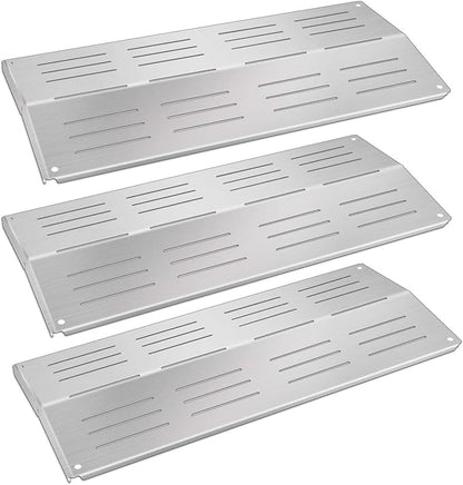 BBQ Gas Grill Replacement Parts, Stainless Steel Grill Heat Plates Burner Cover Heat Shield Repair Kit for Charbroil 4632210, Grand Hall Y0202XCLP17, Bakers & Chefs, 17 1/16” x 7 5/8", 3-Pack